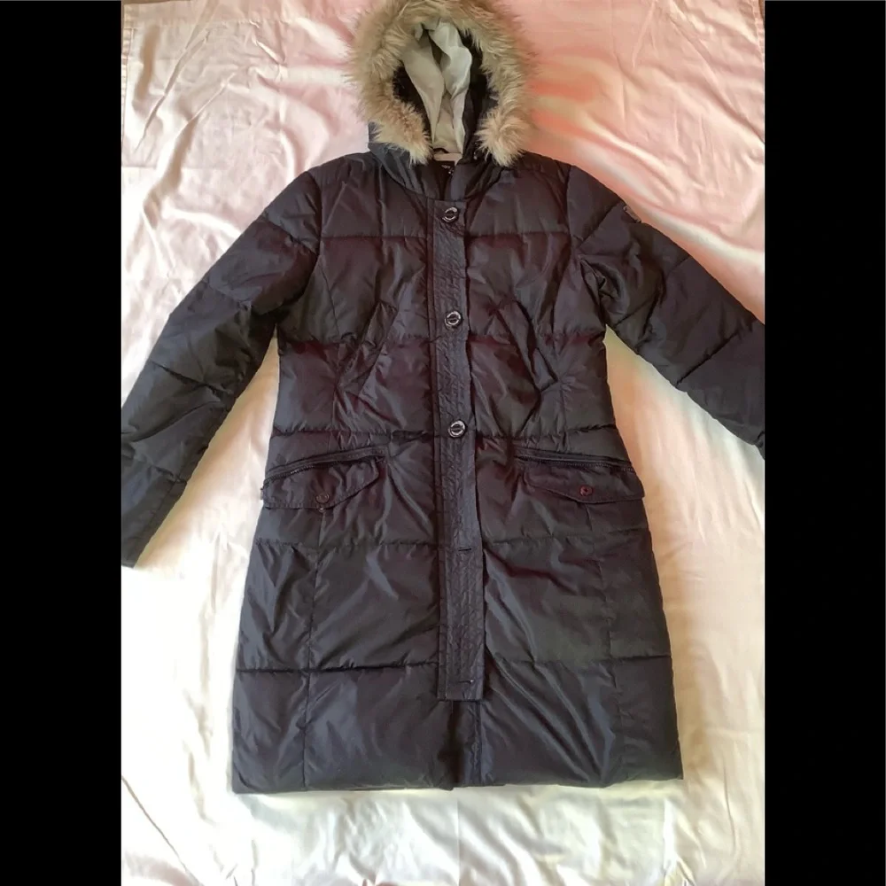Calvin Klein women’s puffer coat, black. Size large - Picture 1 of 9